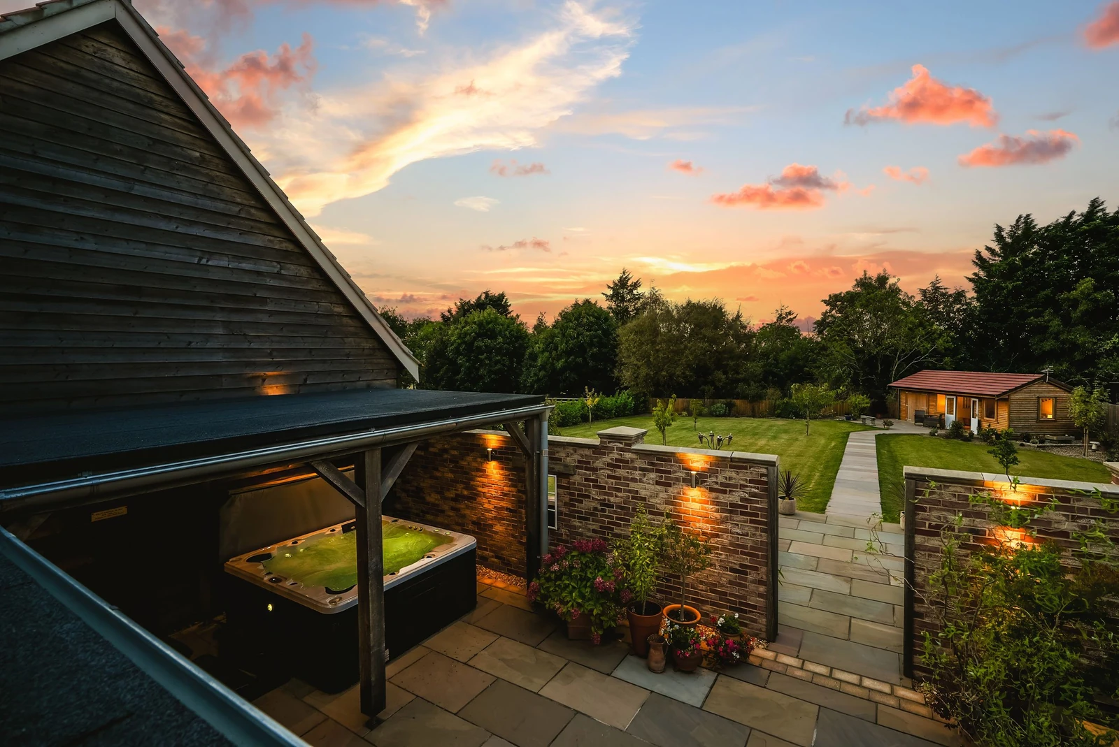 beautiful sunset view from balcony photo cambs