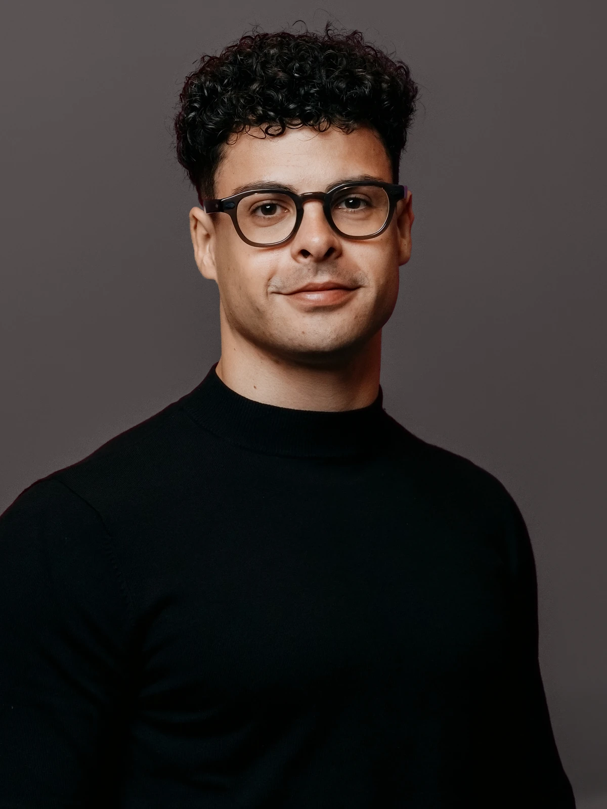 business headshot on location cambridge man grey