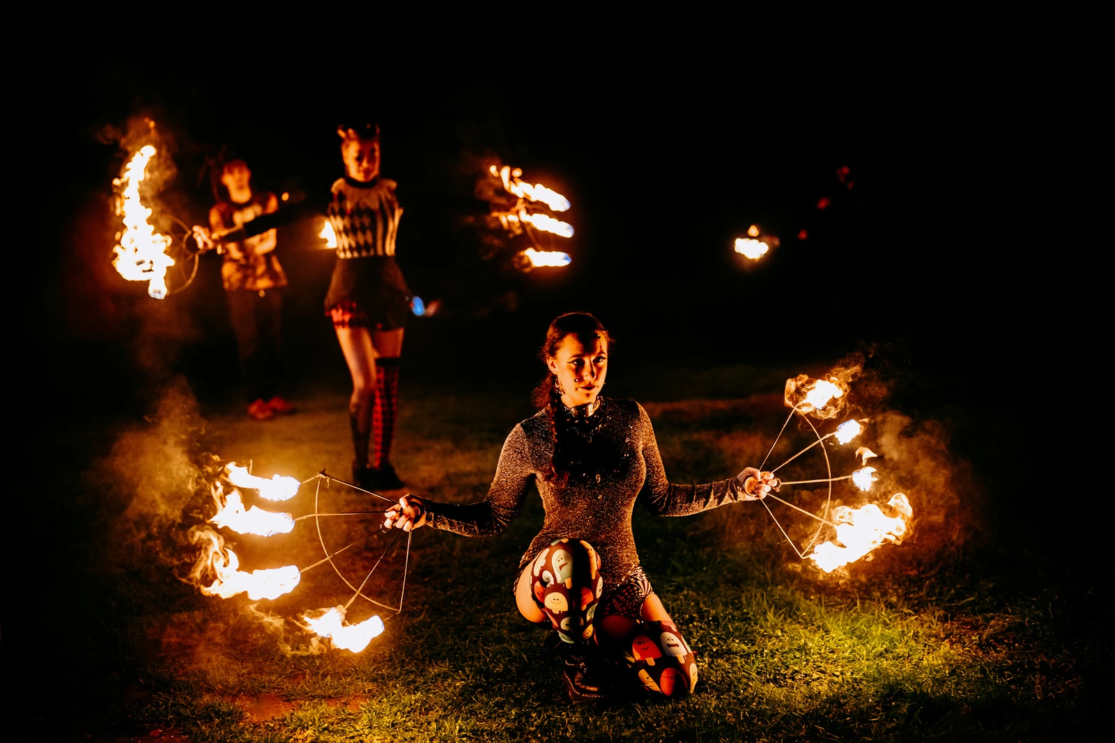 fire dancers at the missing sock cambridge photos