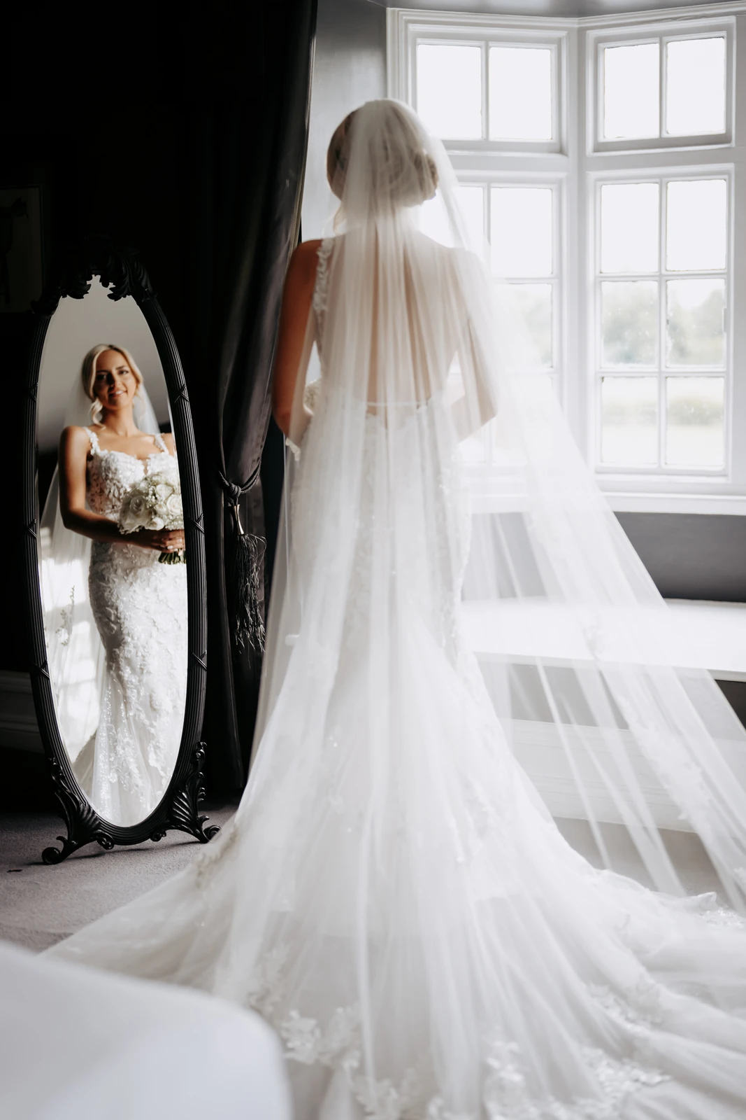 first look swynford manor mirror photo timeless editing