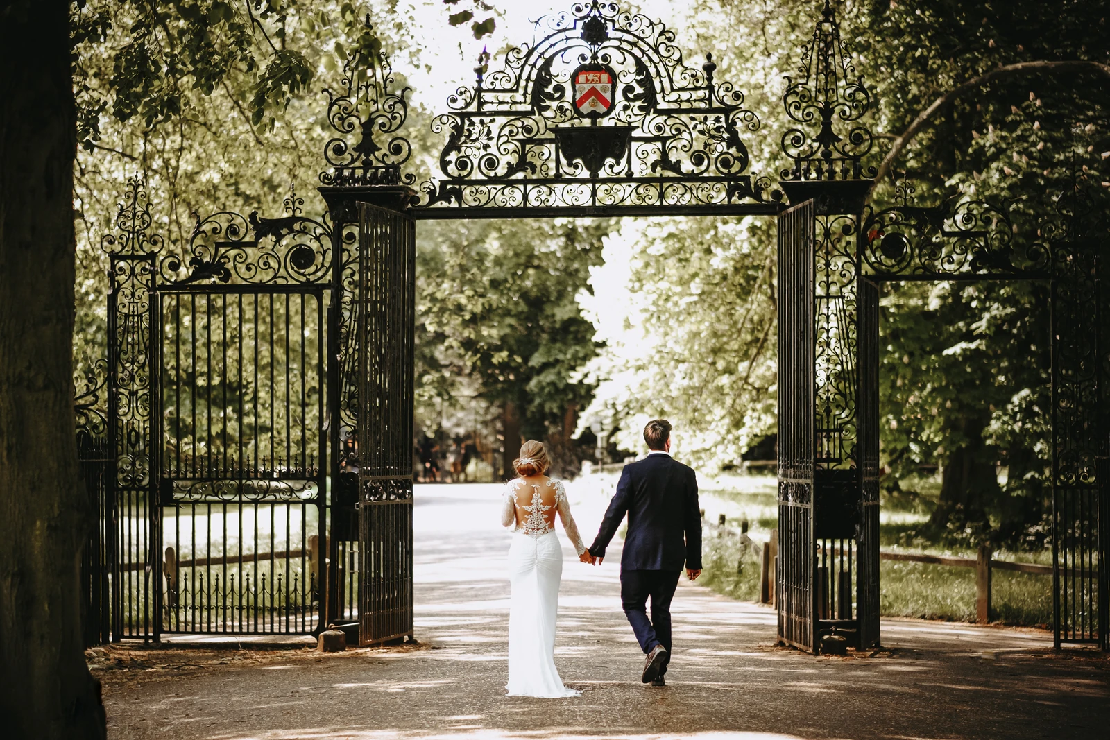 trinity college gates wedding photo cambridge